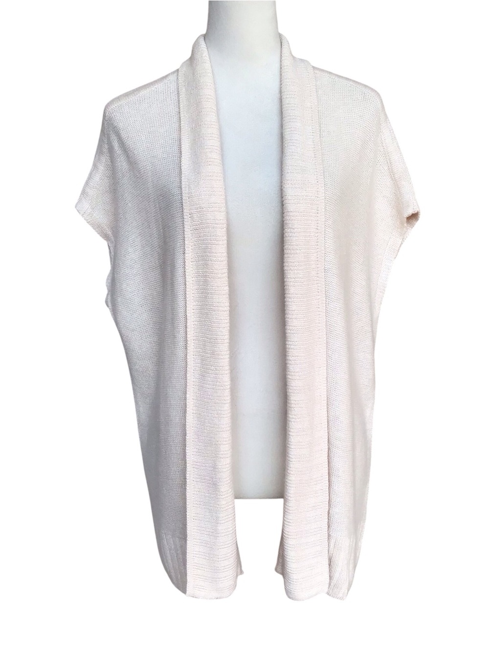Leo & Sage x Revolve Linen Cashmere Open Front Short Sleeve Knit Cardiga…